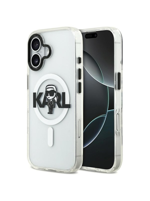 Karl Lagerfeld IML Karl Sketch Logo MagSafe Case for iPhone 17 - Transparent