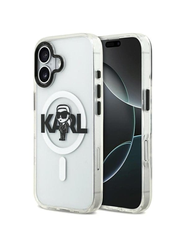 Karl Lagerfeld IML Karl Sketch Logo MagSafe Case for iPhone 17 - Transparent
