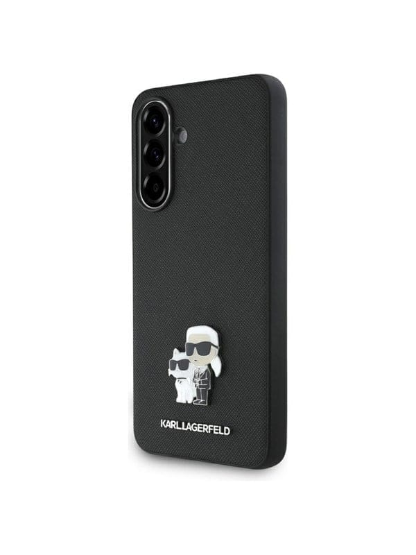 Karl Lagerfeld Saffiano Case w/ K&C Metal Logo for Samsung Galaxy A56 - Black