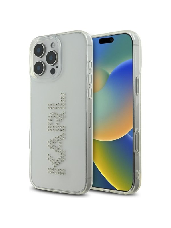 Karl Lagerfeld IML Rhinestones Logo iPhone 16 Pro Case - Clear