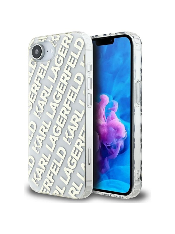 Karl Lagerfeld IML Repeat Logo iPhone 16e Case - Gold