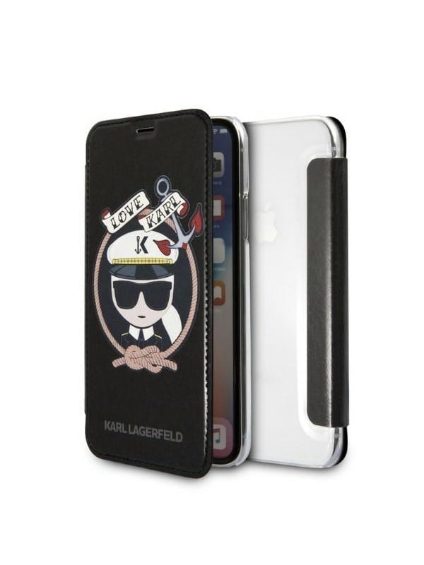 Karl Lagerfeld Signature Glitter iPhone X/Xs Case - Black