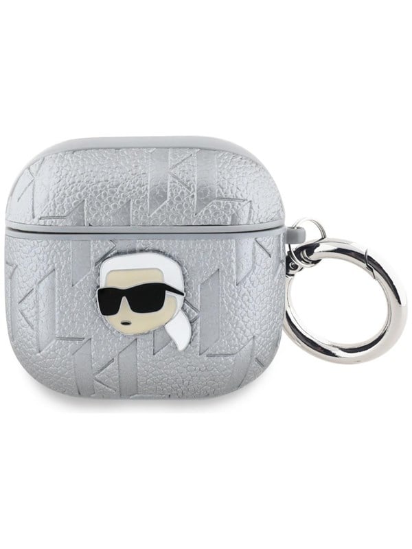Karl Lagerfeld Monogram Karl Head case for AirPods 4 - silver