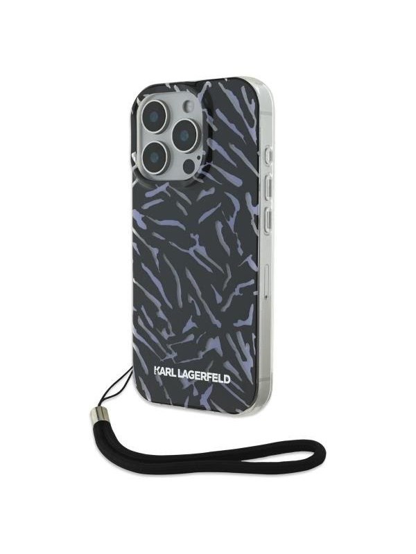 Karl Lagerfeld Zebra With Cord iPhone 16 Pro Case - Purple