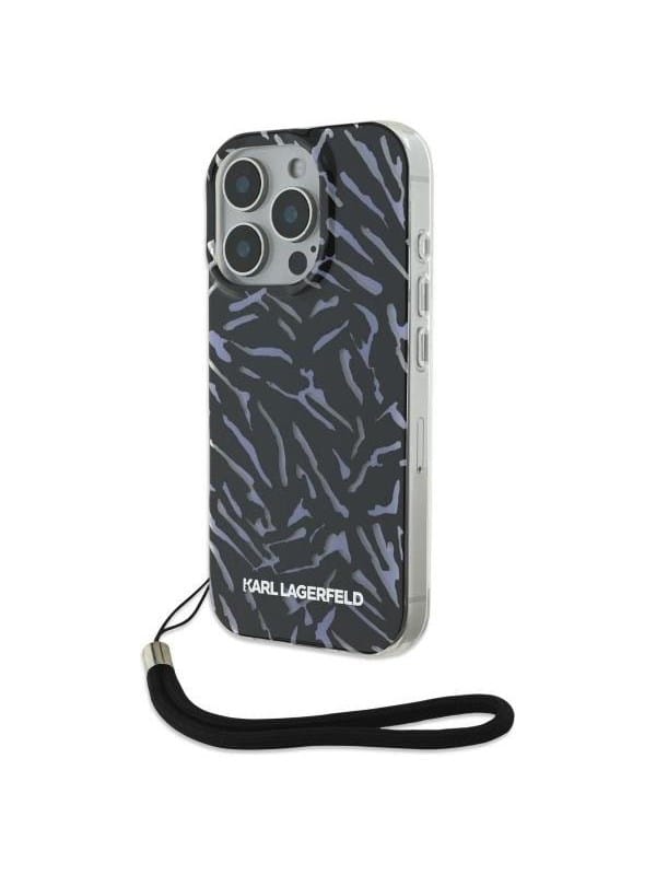 Karl Lagerfeld Zebra With Cord iPhone 16 Pro Case - Purple