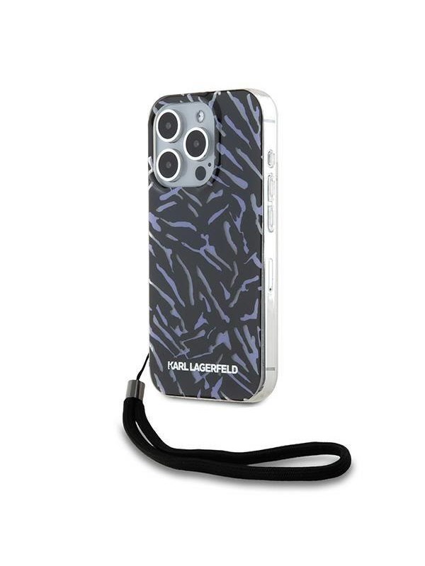 Karl Lagerfeld Zebra With Cord iPhone 15 Pro Max Case - Purple