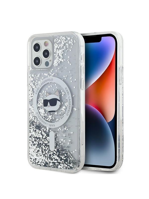 Karl Lagerfeld Liquid Glitter Choupette Head MagSafe Case for iPhone 12 / 12 Pro - Transparent