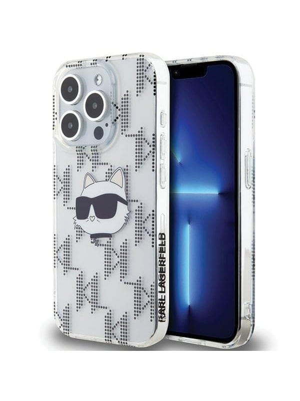 Karl Lagerfeld IML Choupette Head & Monogram case for iPhone 15 Pro Max - transparent