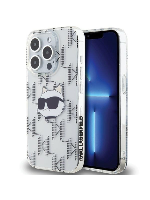 Karl Lagerfeld IML Choupette Head & Monogram case for iPhone 15 Pro - transparent