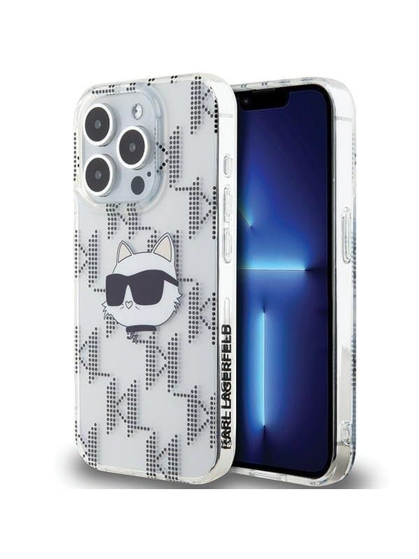 Karl Lagerfeld IML Choupette Head & Monogram case for iPhone 15 Pro - transparent