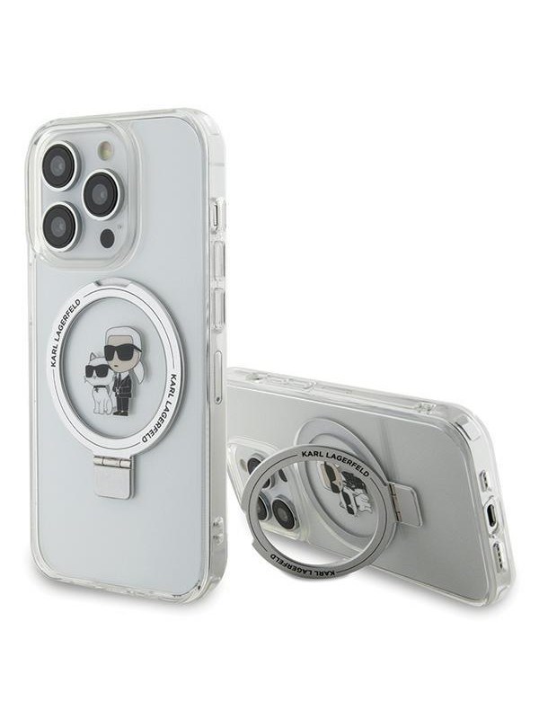 Karl Lagerfeld KLHMP15LHMRSKCH iPhone 15 Pro 6.1" white/white hardcase Ring Stand Karl&Choupette MagSafe