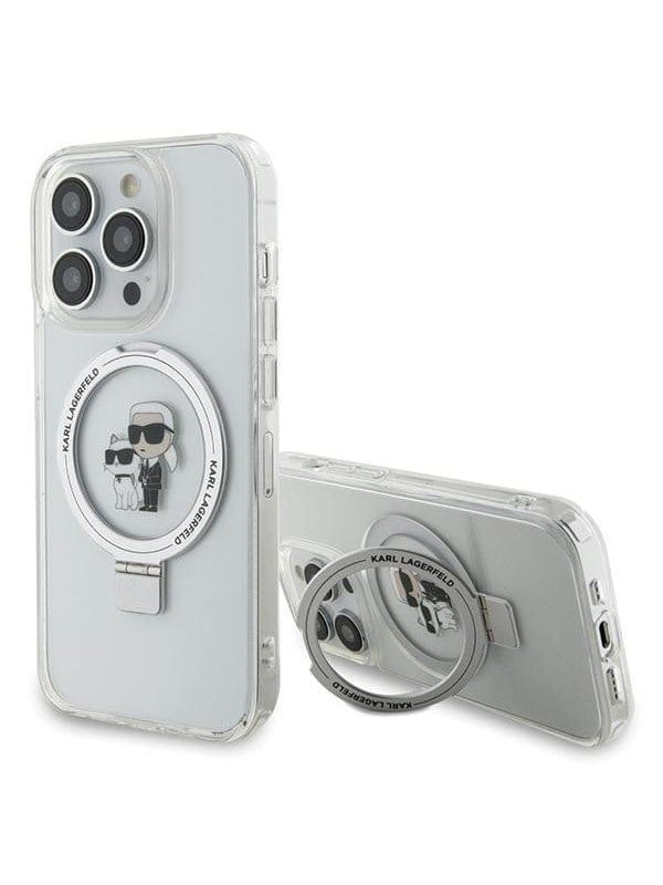 Karl Lagerfeld KLHMP15LHMRSKCH iPhone 15 Pro 6.1" white/white hardcase Ring Stand Karl&Choupette MagSafe