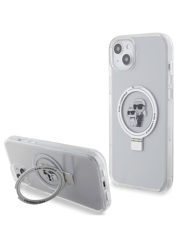 Karl Lagerfeld KLHMP15MHMRSKCH iPhone 15 Plus / 14 Plus 6.7" white/white hardcase Ring Stand Karl&Choupette MagSafe