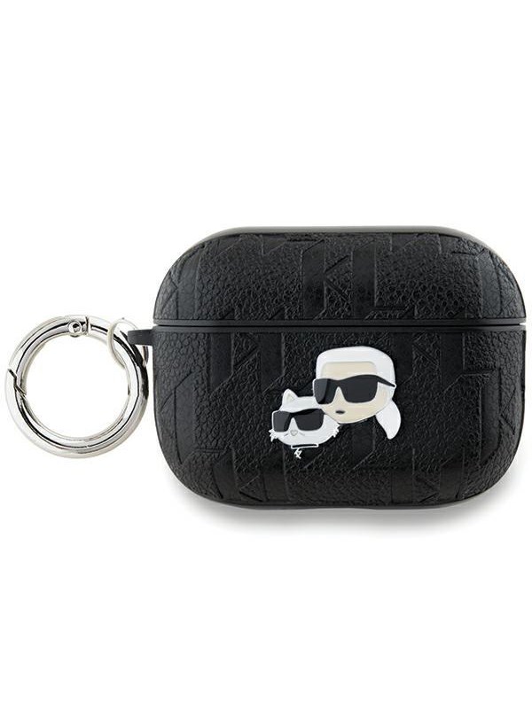 Karl Lagerfeld Monogram Karl & Choupette Head Case for AirPods Pro 2 - Black