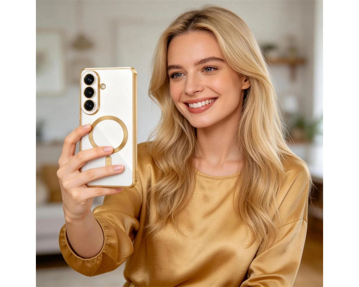 Tech-Protect MagFlex Case for Samsung Galaxy S26 - Clear and Gold Bild 2