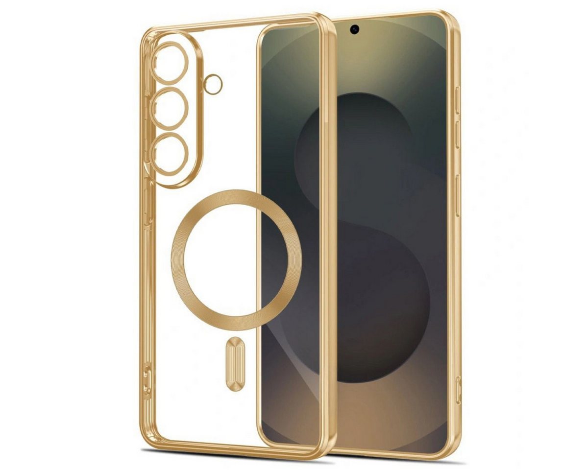Tech-Protect MagFlex Case for Samsung Galaxy S26 - Clear and Gold Bild 3