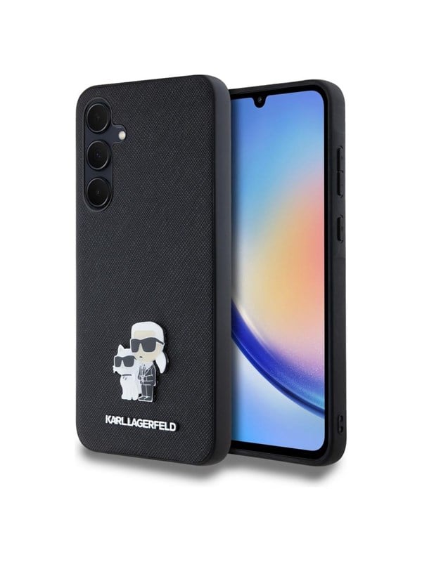 Karl Lagerfeld Saffiano Karl&Choupette Pin case for Samsung Galaxy A35 - black