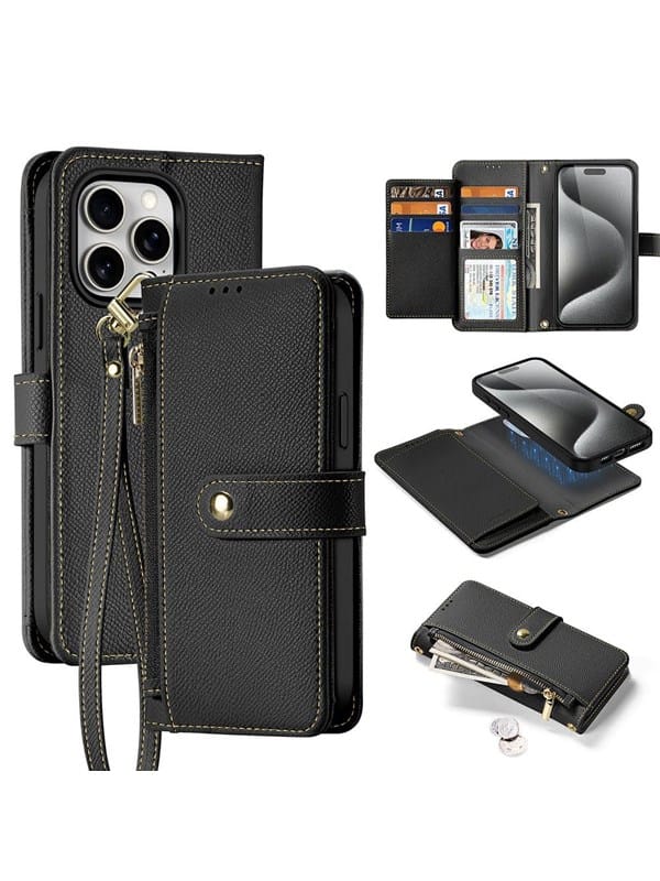 Dux Ducis Lava Leather Case for iPhone 15 Pro Max - Black