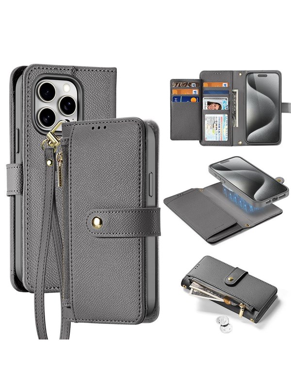 Dux Ducis Lava Leather Case for iPhone 15 Pro Max - Grey