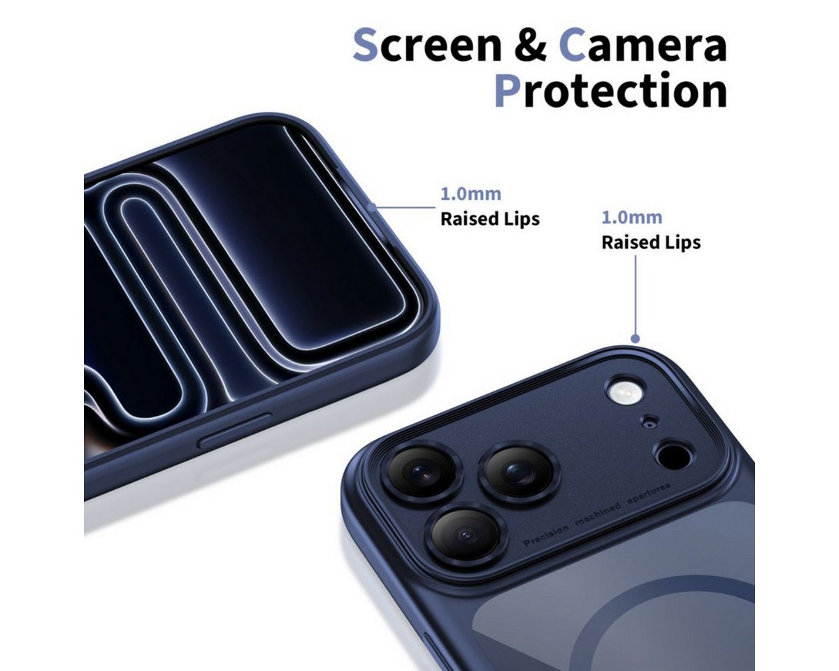 Tech-Protect Magpeak Magsafe CC Case for iPhone 17 Pro - Clear and Navy Blue Bild 5