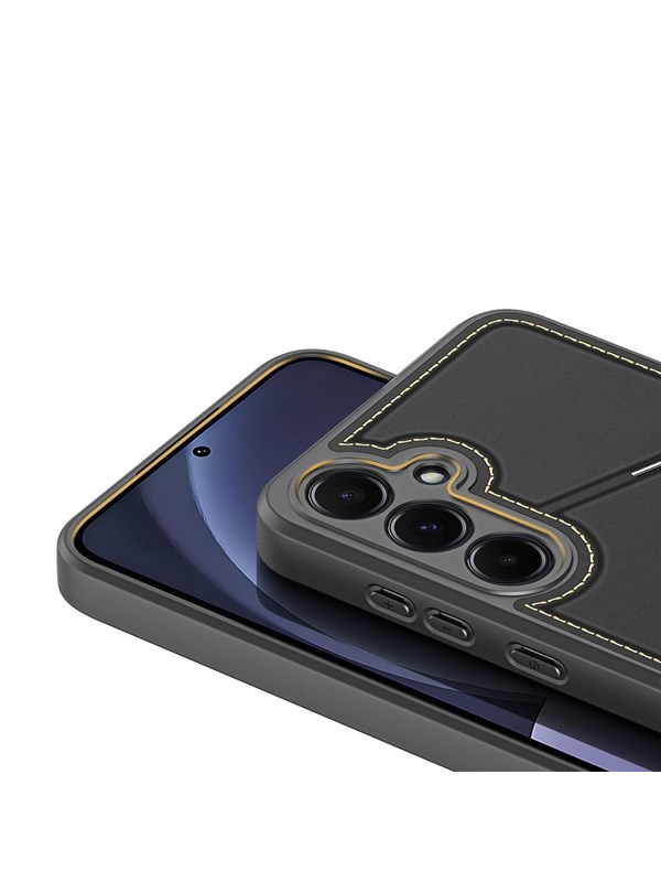 Dux Ducis Rafi II Case for Samsung Galaxy S25+ with Stand and Wallet - Black