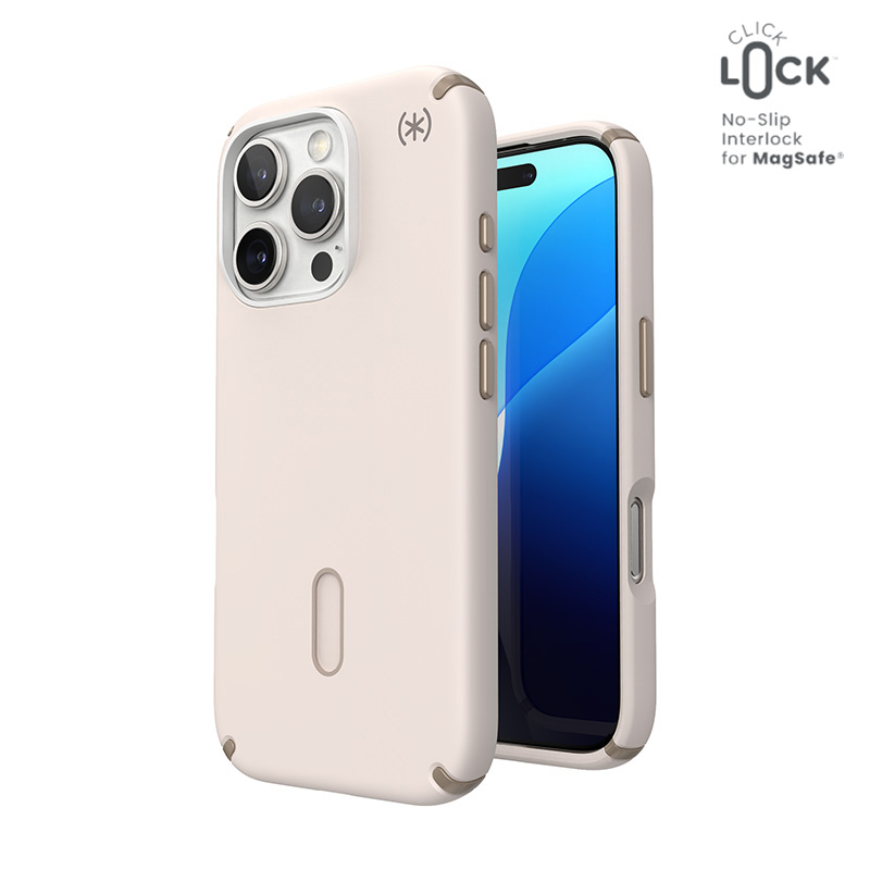 Speck Presidio2 Pro ClickLock & MagSafe - iPhone 16 Pro Case - Bleached Bone / Heirloom Gold / Hazel Brown