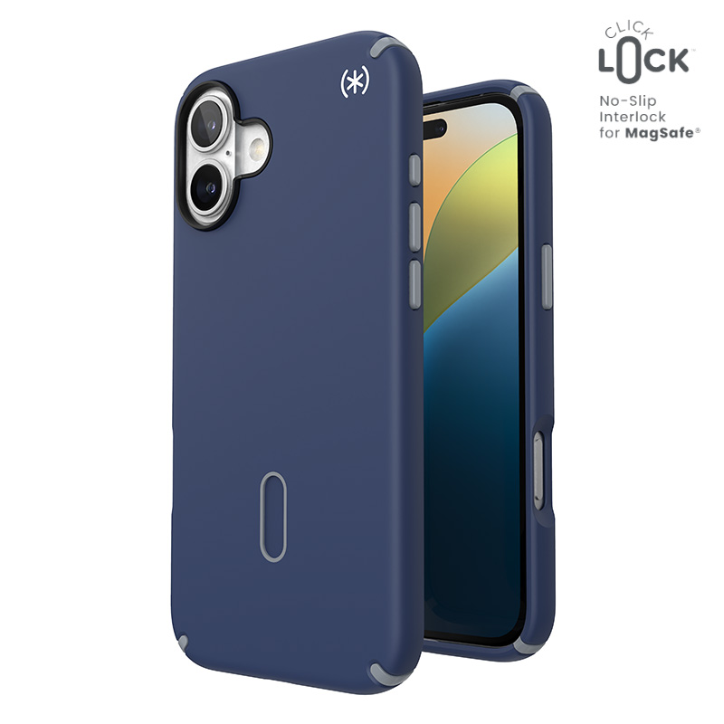 Speck Presidio2 Pro ClickLock & MagSafe - iPhone 16 Plus Case - Coastal Blue / Dust Gray / White