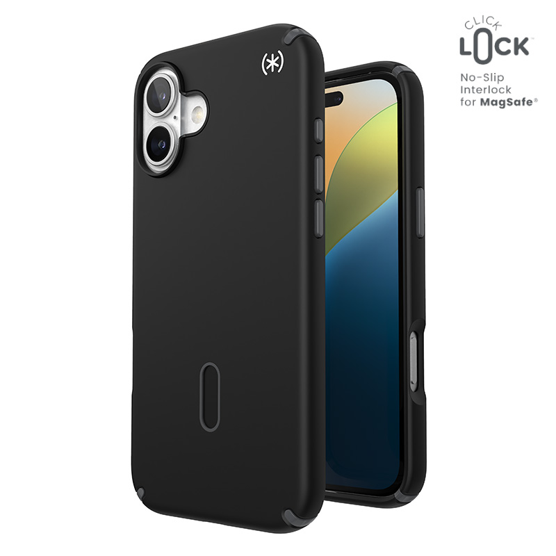 Speck Presidio2 Pro ClickLock & MagSafe - iPhone 16 Plus Case - Black / Slate Gray / White