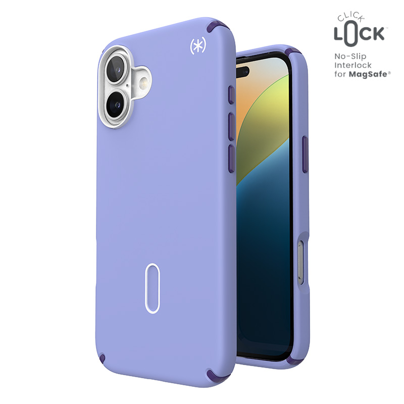 Speck Presidio2 Pro ClickLock & MagSafe - iPhone 16 Plus Case - Future Lavender / Cassis Purple / White