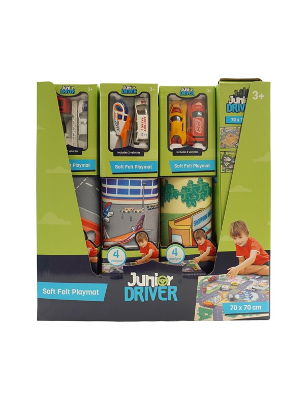 Junior Driver Soft felt playmat with 2 vehicles as