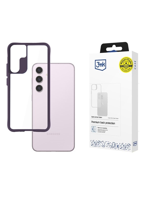 3mk Satin Armor Case+ Purple for Samsung Galaxy S24 - Transparent