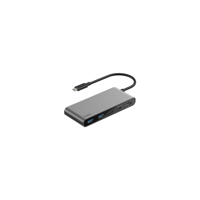 Belkin Connect 7-in-1 USB-C Hub with Dual USB-C Ports - Silver