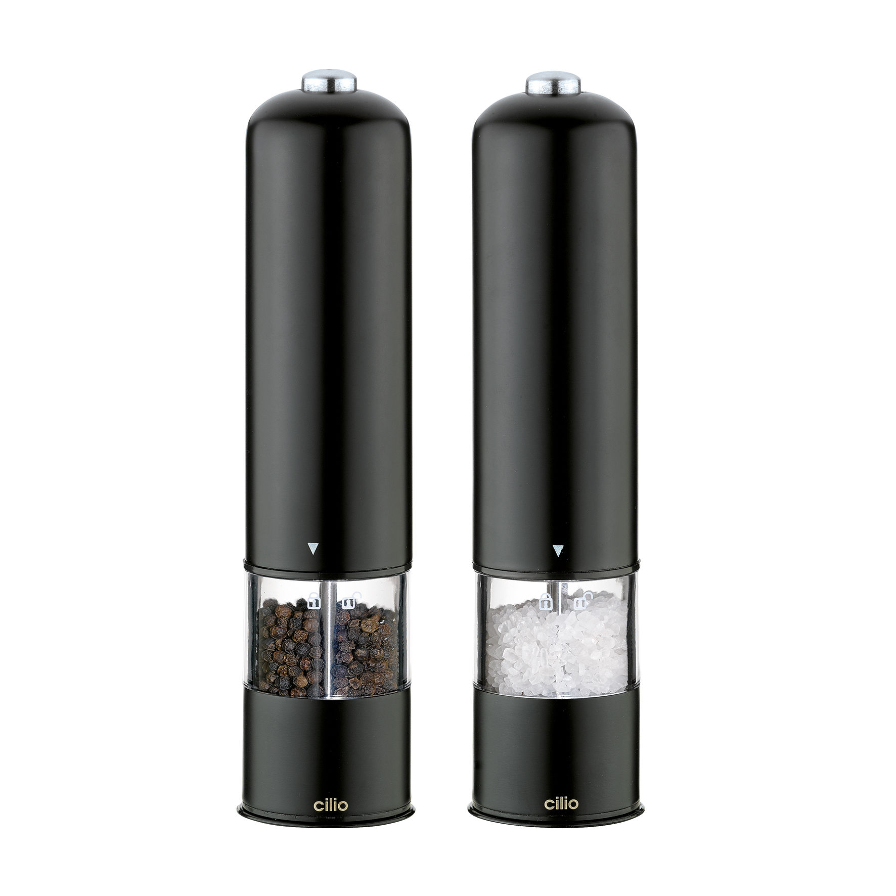 Cilio Salz- und Pfeffermühlen-Set, schwarz elektrisch BERGAMO 23cm