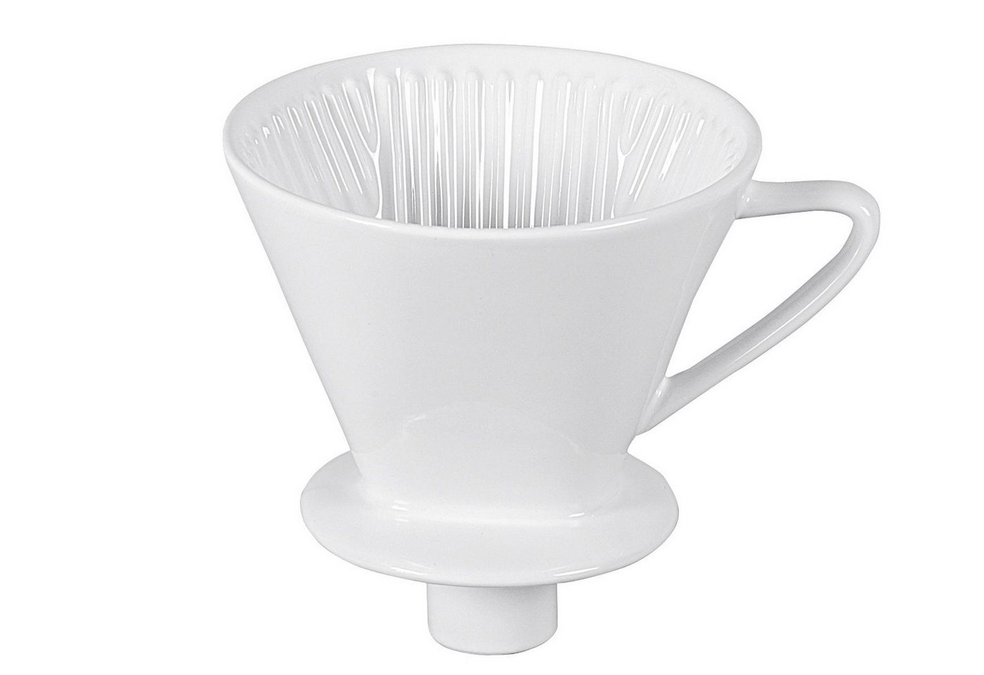 Cilio Kaffeetrichter mit Auslaufgröße 4, weiß