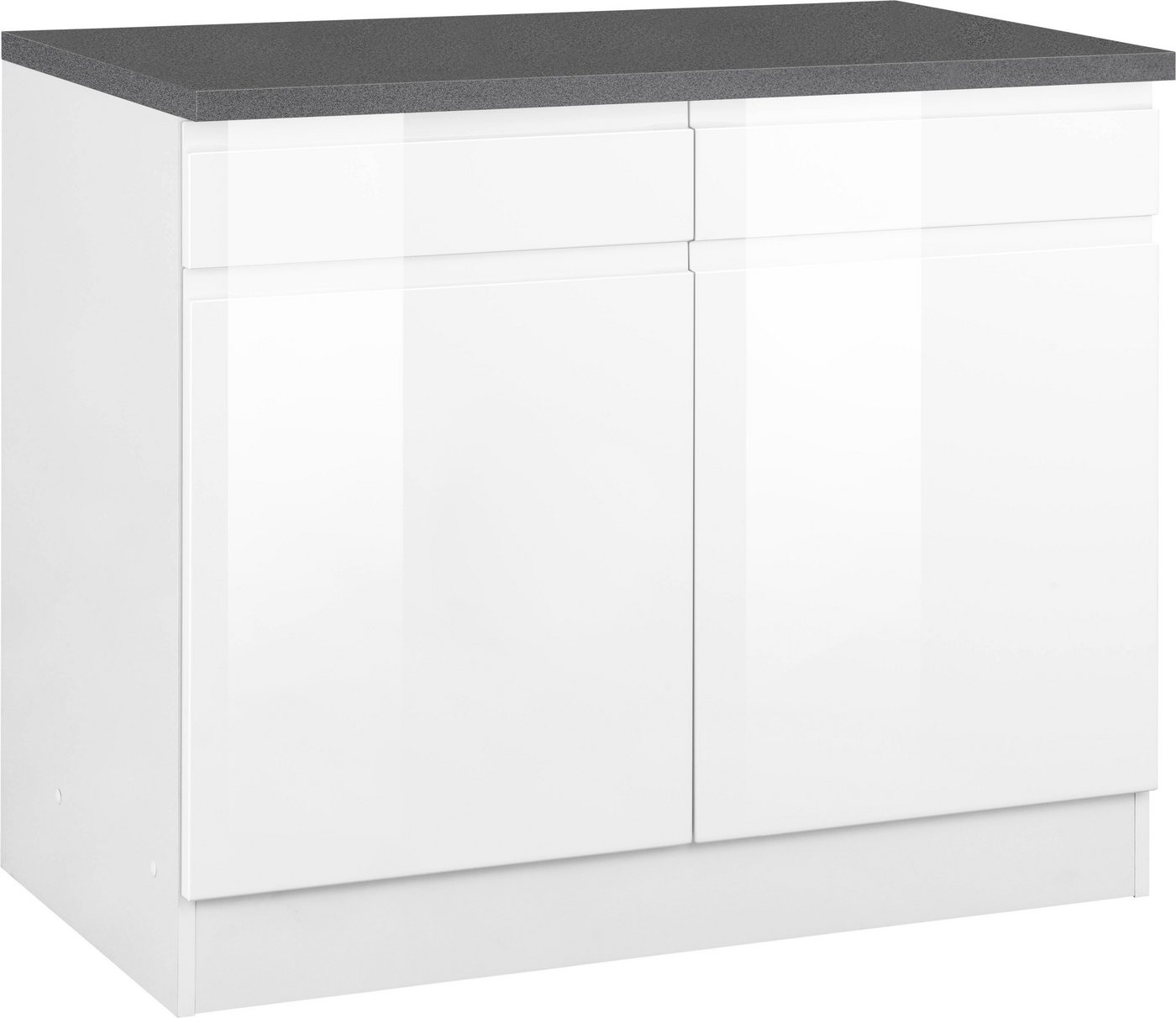 KOCHSTATION Unterschrank KS-Virginia,neu in verbesserter Ausführung (Stauraum, Softclose, mit CPL-Arbeitsplatte) Breite 100 cm, 2 Türen, Soft-Close-Funktion Bild 2