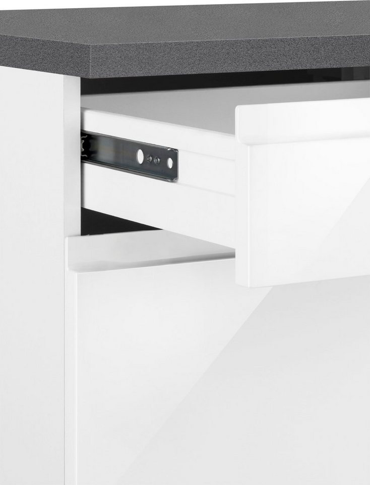 KOCHSTATION Unterschrank KS-Virginia,neu in verbesserter Ausführung (Stauraum, Softclose, mit CPL-Arbeitsplatte) Breite 100 cm, 2 Türen, Soft-Close-Funktion Bild 3