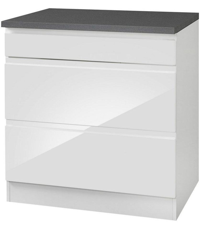 KOCHSTATION Kochfeldumbauschrank KS-Virginia,neu in verbesserter Ausführung (Stauraum, Softclose) Breite 80 cm, Höhe 86 cm, Softclose-Auszüge Bild 2