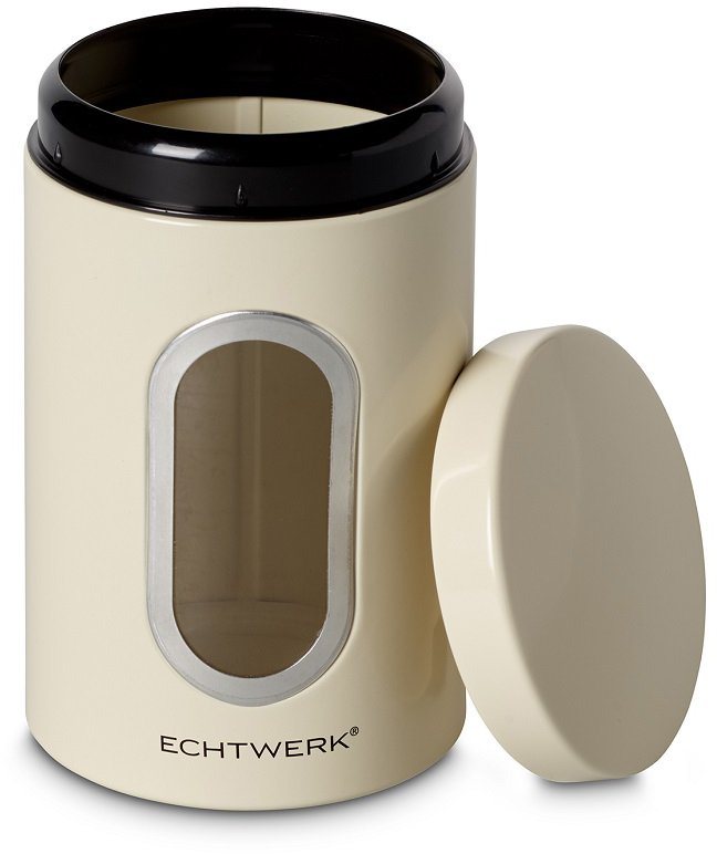 ECHTWERK Vorratsdose Aufbewahrungsdosen-Set mit Sichtfenster, je 1,4 Liter, Metall, (Set, 3-tlg), für Mehl, Müsli, Kaffee oder Zucker, mit Klick-Deckel Bild 3