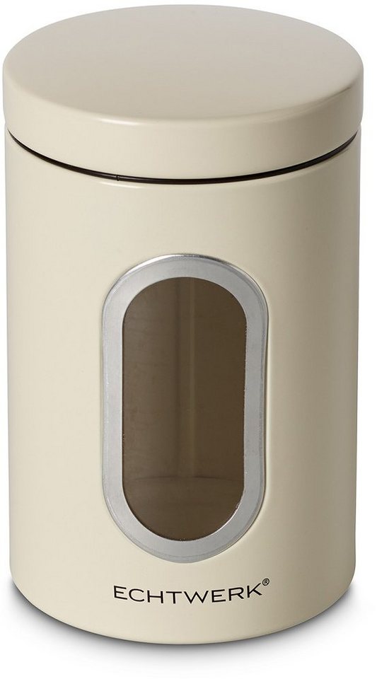 ECHTWERK Vorratsdose Aufbewahrungsdosen-Set mit Sichtfenster, je 1,4 Liter, Metall, (Set, 3-tlg), für Mehl, Müsli, Kaffee oder Zucker, mit Klick-Deckel Bild 4