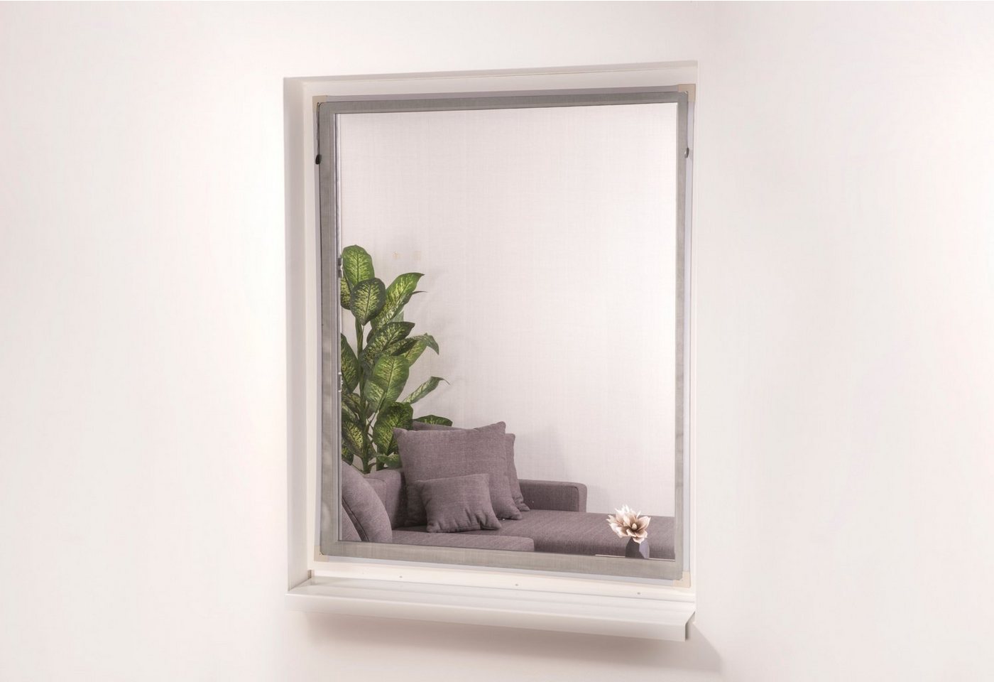 hecht international Insektenschutz-Fensterrahmen EASY, weiß/anthrazit, BxH: 130x150 cm Bild 4