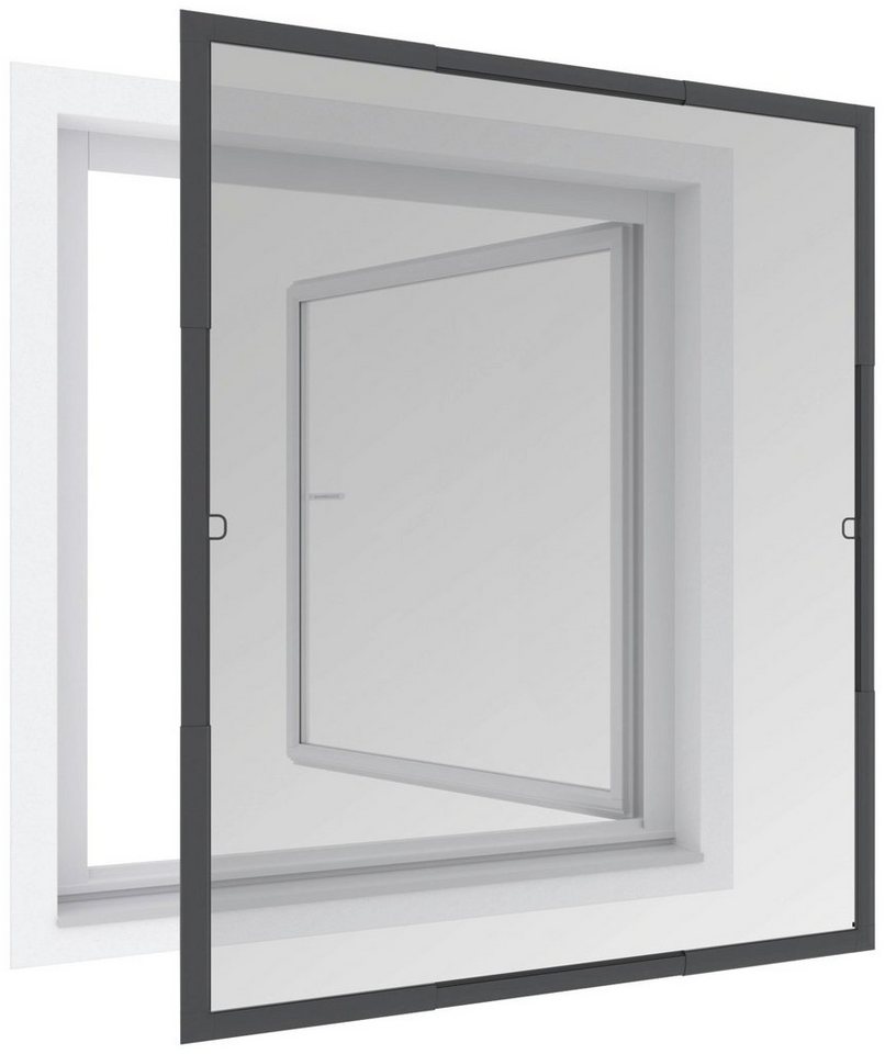 Windhager Insektenschutz-Fensterrahmen Flexi Fit, Fliegengitter teleskopierbar für Fenster, ohne bohren, (1-St), Insektenschutzgitter 130 x 150 cm, erhältlich in anthrazit oder weiß Bild 2