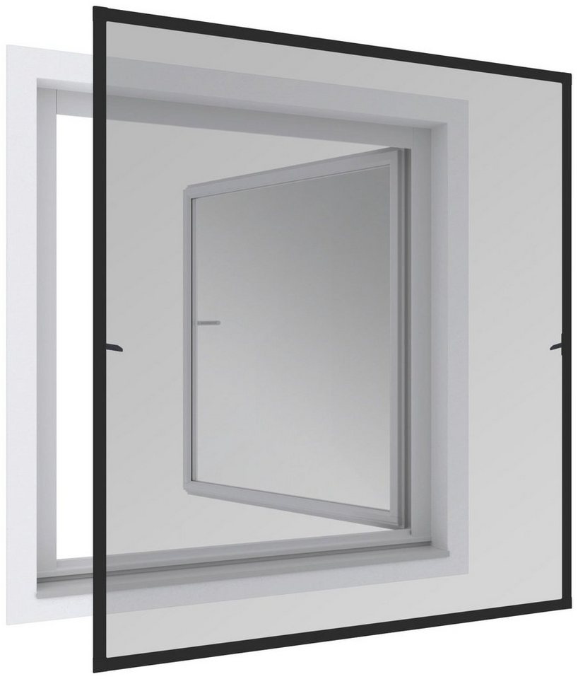 Windhager Insektenschutz-Fensterrahmen Expert, Spannrahmen für Fenster mit Alurahmen, ohne Bohren, (1-St), Fliegengitter 100 x 120 cm, erhältlich in anthrazit oder weiß Bild 3