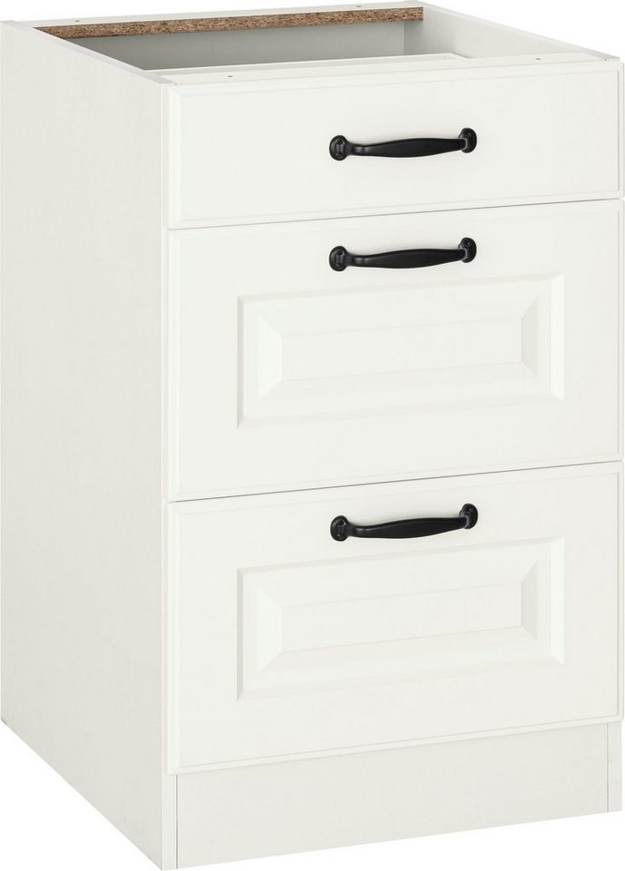 wiho Küchen Auszugsunterschrank Erla 50 cm breit mit Kassettenfront, 2 großen Auszügen, ohne Arbeitsplatte Bild 2