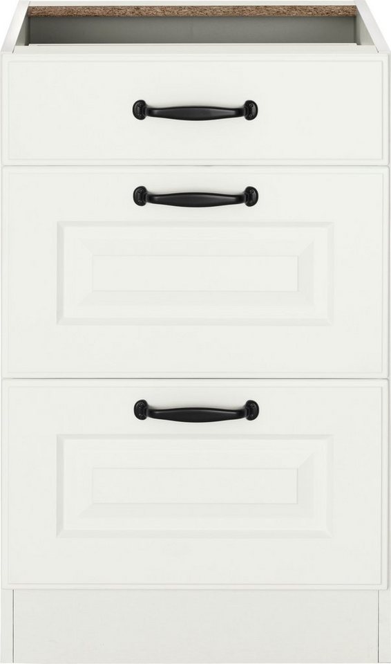 wiho Küchen Auszugsunterschrank Erla 50 cm breit mit Kassettenfront, 2 großen Auszügen, ohne Arbeitsplatte Bild 5
