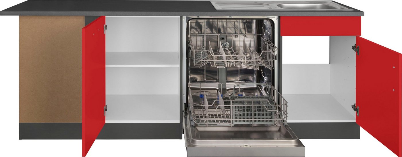 KOCHSTATION Küchenzeile KS-Paris – Küchen mit einzigartigen Fotomotiven auf den Fronten, Stellbreite 290/220 cm, wahlweise mit E-Geräten und Induktion