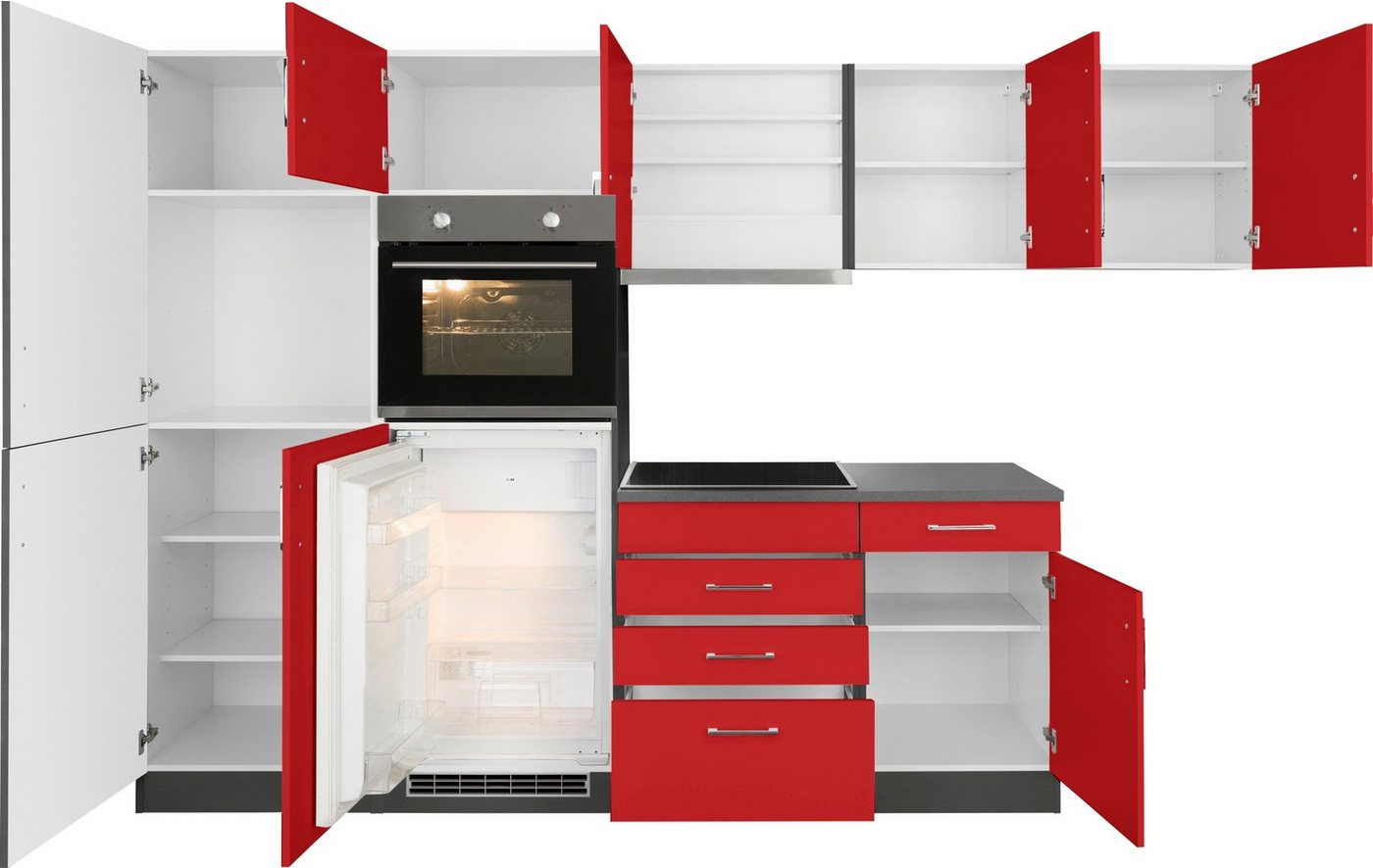 KOCHSTATION Küchenzeile KS-Paris – Küchen mit einzigartigen Fotomotiven auf den Fronten, Stellbreite 290/220 cm, wahlweise mit E-Geräten und Induktion Bild 3