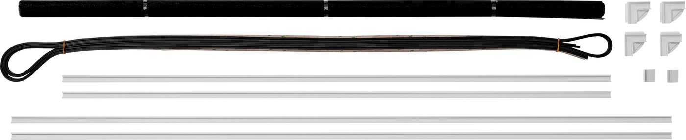 SCHELLENBERG Insektenschutz-Fensterrahmen für Dachfenster, Fiberglasgewebe mit Magnetrahmen, (Set, 1-St), ohne bohren, 80 x 140 cm, weiß