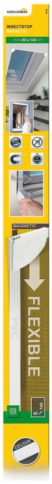 SCHELLENBERG Insektenschutz-Fensterrahmen für Dachfenster, Fiberglasgewebe mit Magnetrahmen, (Set, 1-St), ohne bohren, 80 x 140 cm, weiß Bild 2