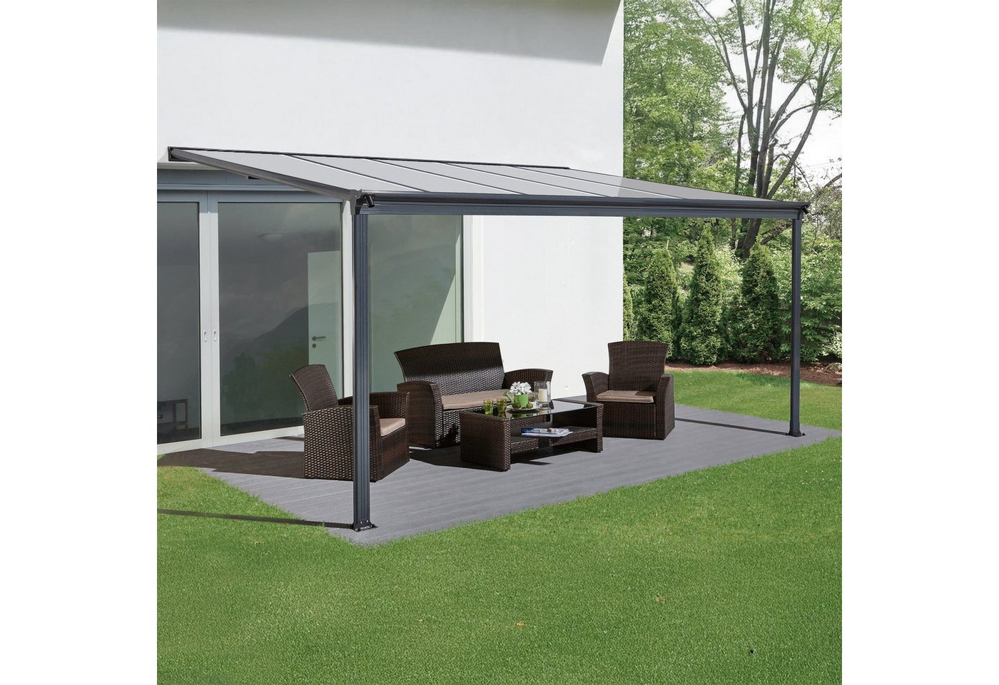 KONIFERA Terrassendach Barcelona, BxT: 312x303 cm, Bedachung Doppelstegplatten, in verschiedenen Größen Bild 3