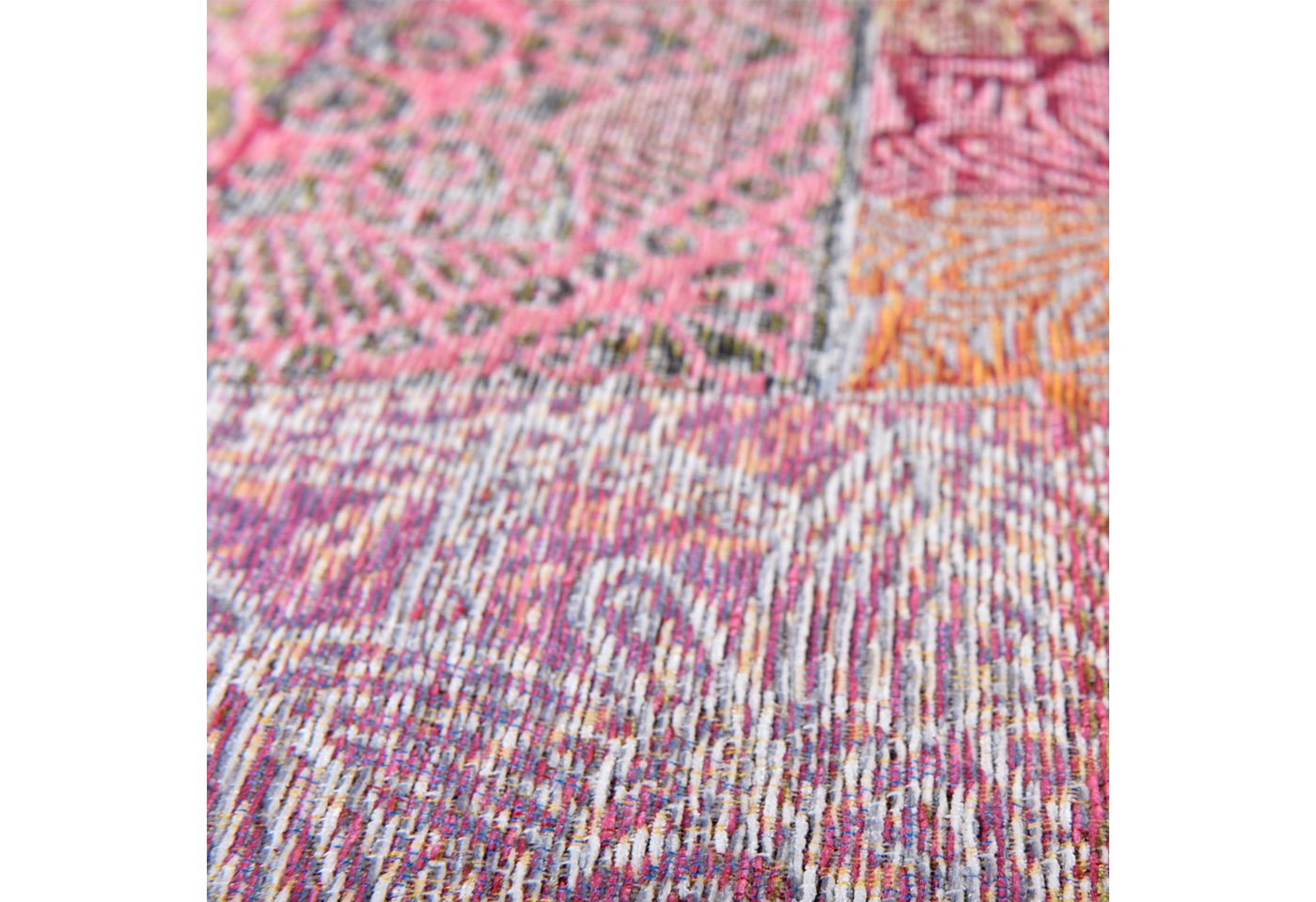 Gino Falcone Teppich Cosima-112, rechteckig, Höhe: 3 mm, Flachgewebe, mit Chenillegarn, modernes Patchwork-Design, Ornamente Bild 3
